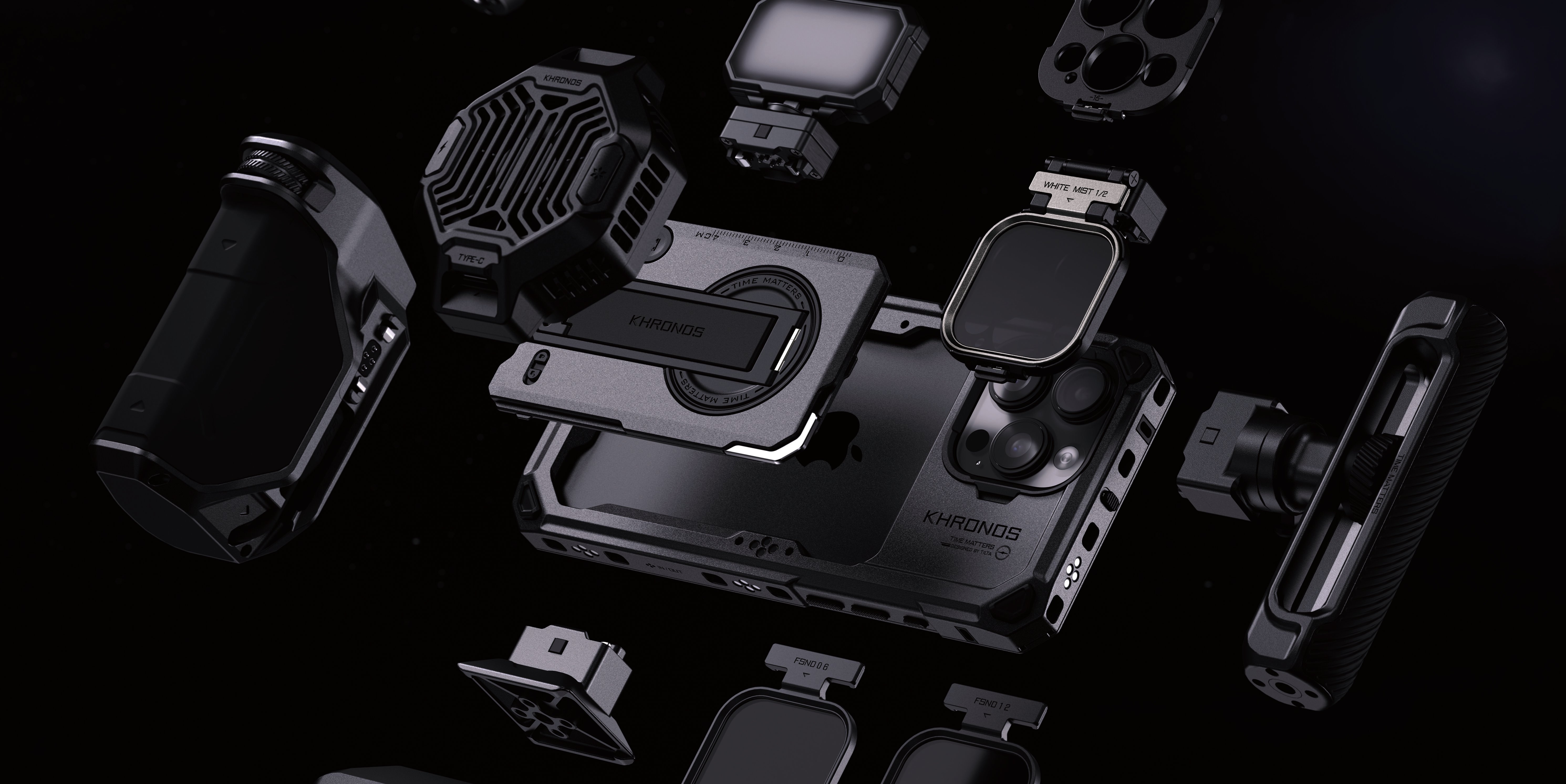 TILTA Khronos Lite Maniglia Di Controllo Con Attacco Magnetico Per IPhone 17/17 Pro/17 Pro Max – Grigio Chiaro
