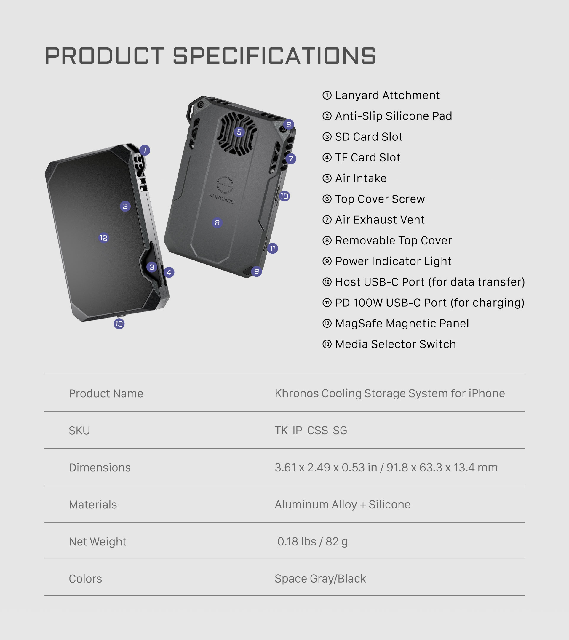 Khronos Cooling Storage System for iPhone