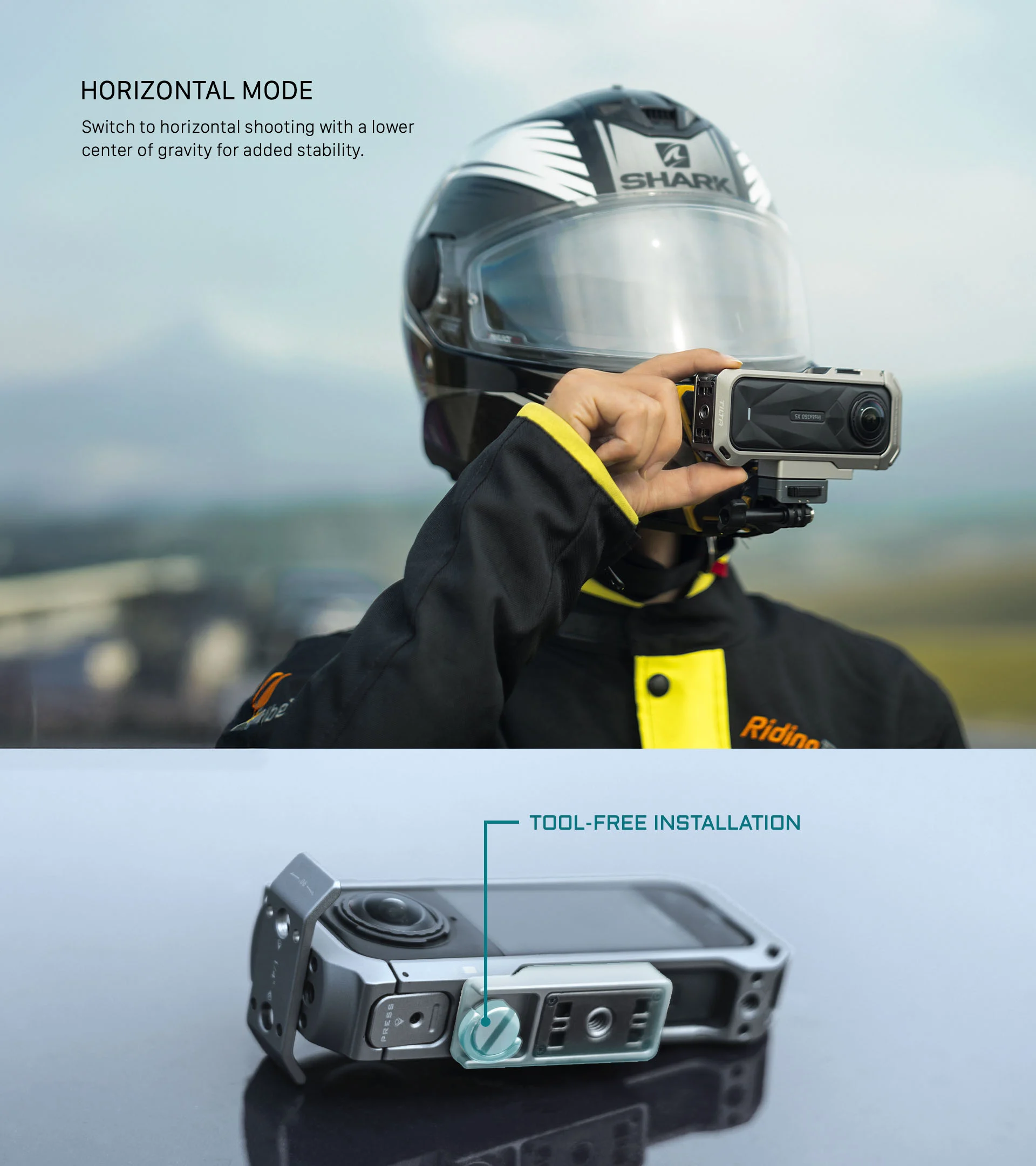Full Camera Cage for Insta360 X5 – Titanium Grey