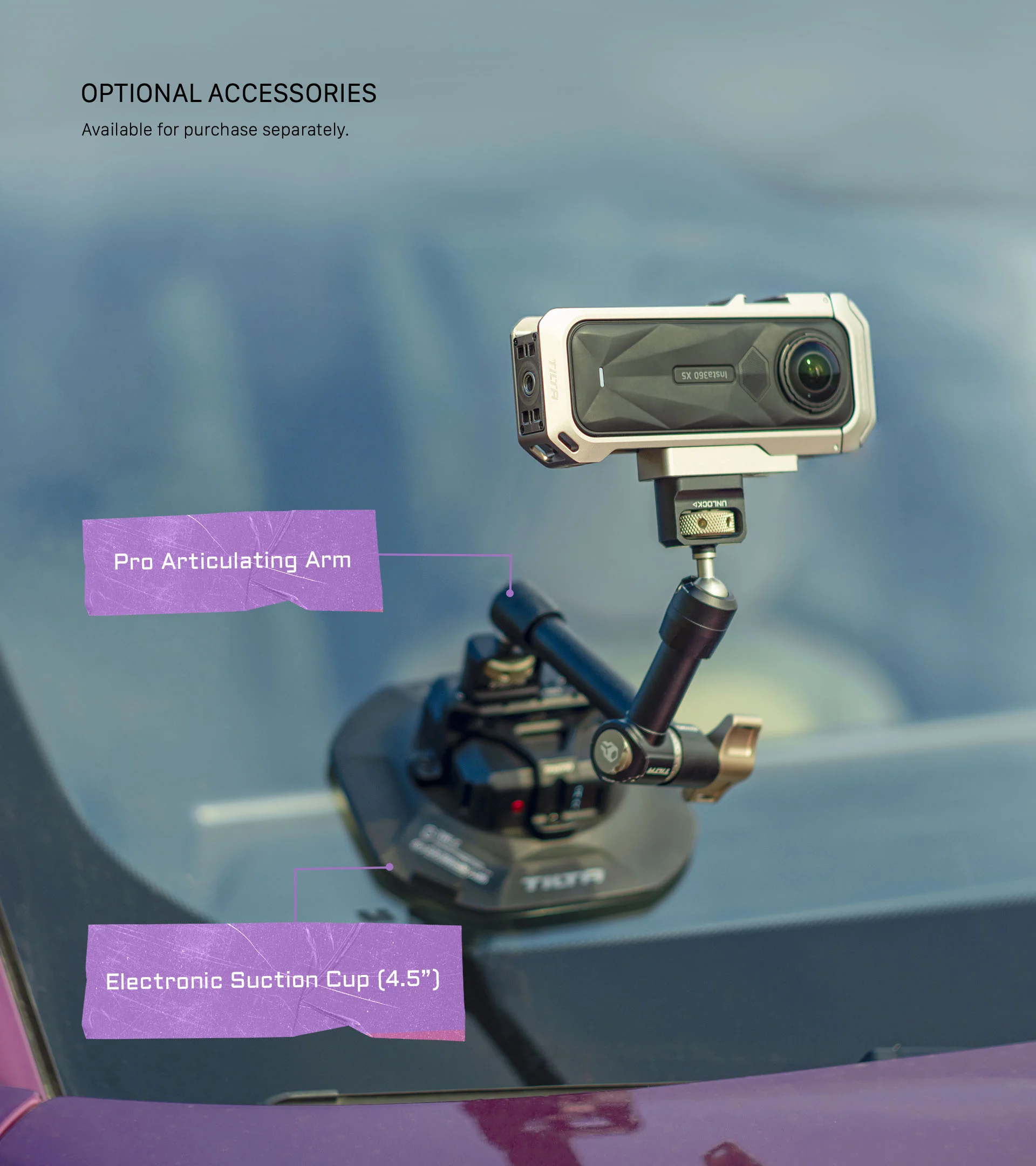 Full Camera Cage for Insta360 X5 – Titanium Grey