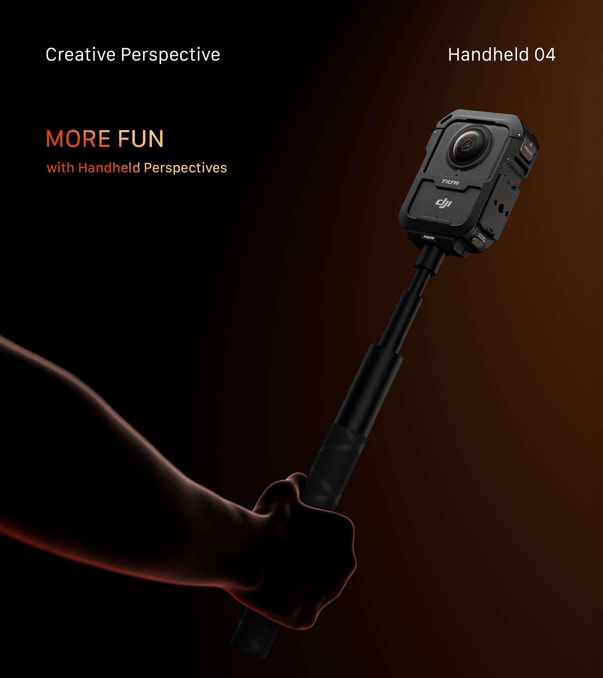 Full Camera Cage for DJI Osmo 360 – Black