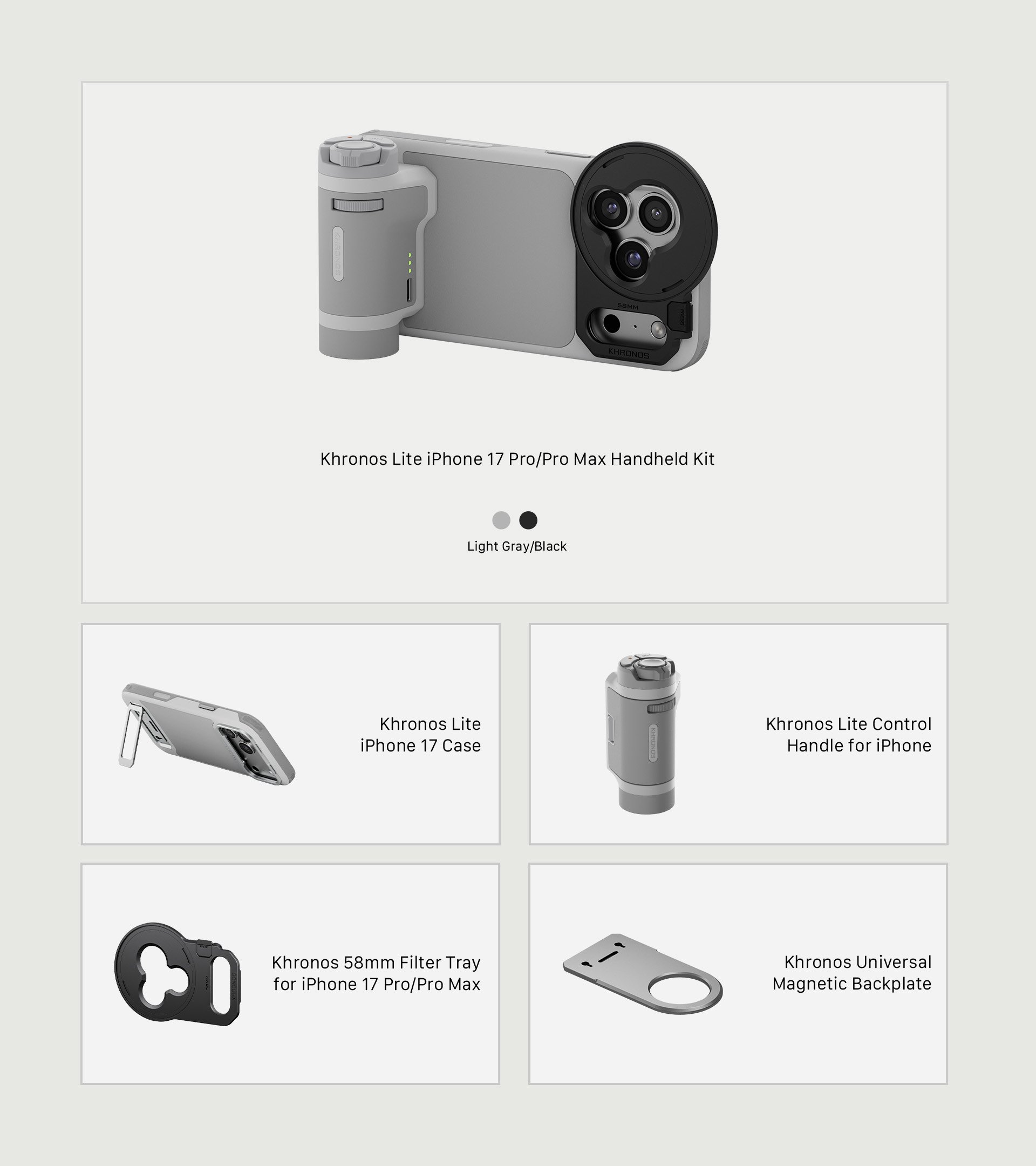 Khronos Lite iPhone 17 Pro/Pro Max Handheld Kit
