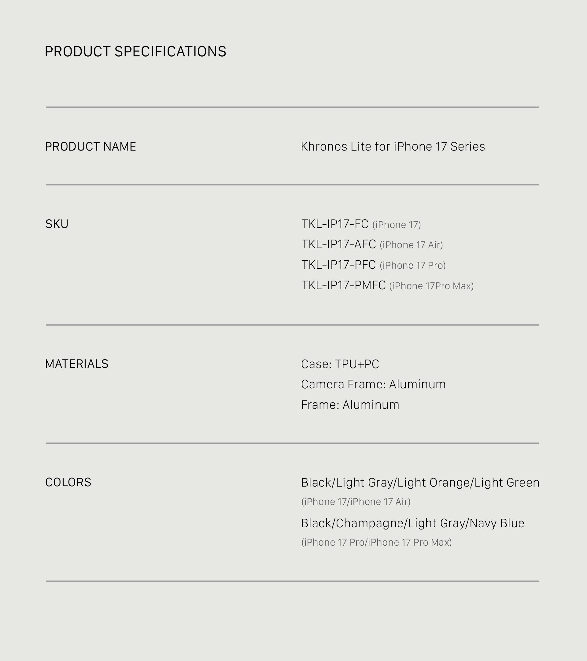 Khronos Lite iPhone 17 Pro/Pro Max Handheld Kit