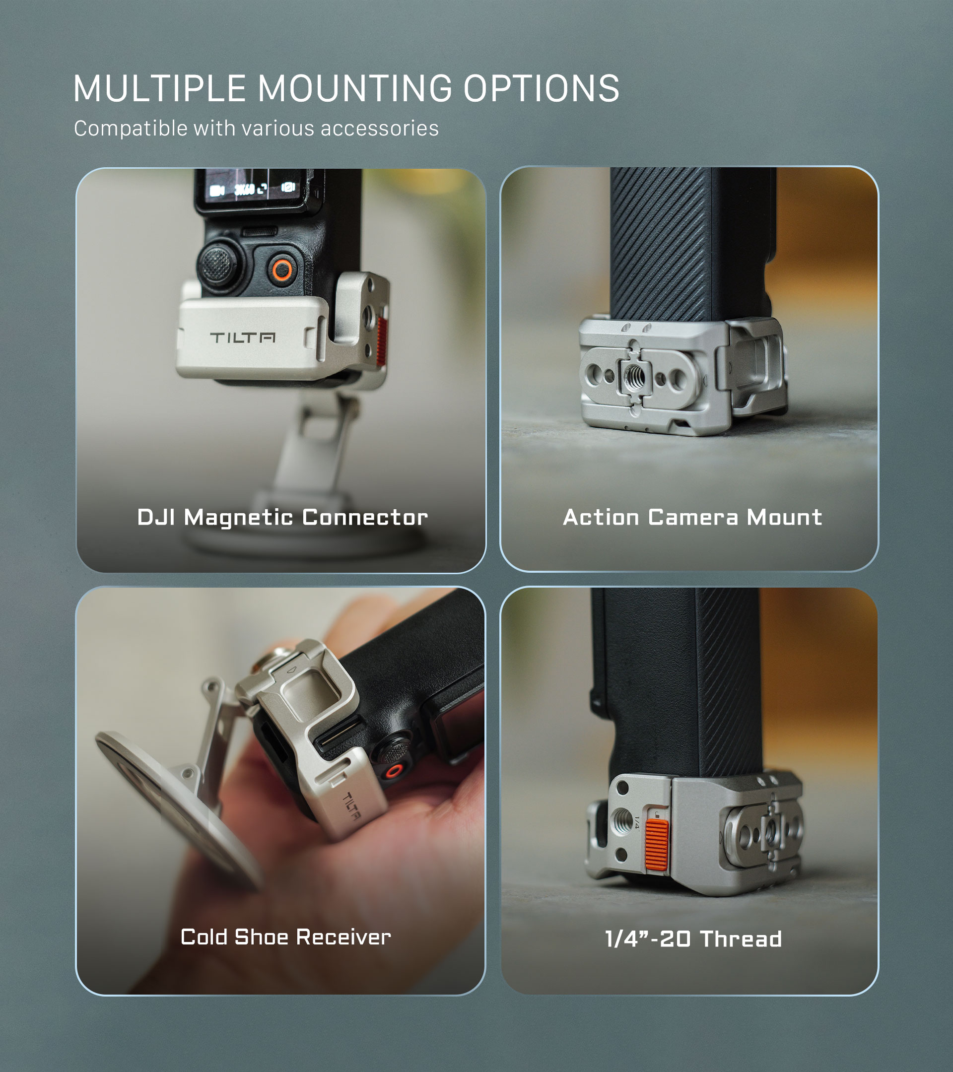 Magnetic Accessory Mounting Kit for DJI Osmo Pocket 3 – Titanium White