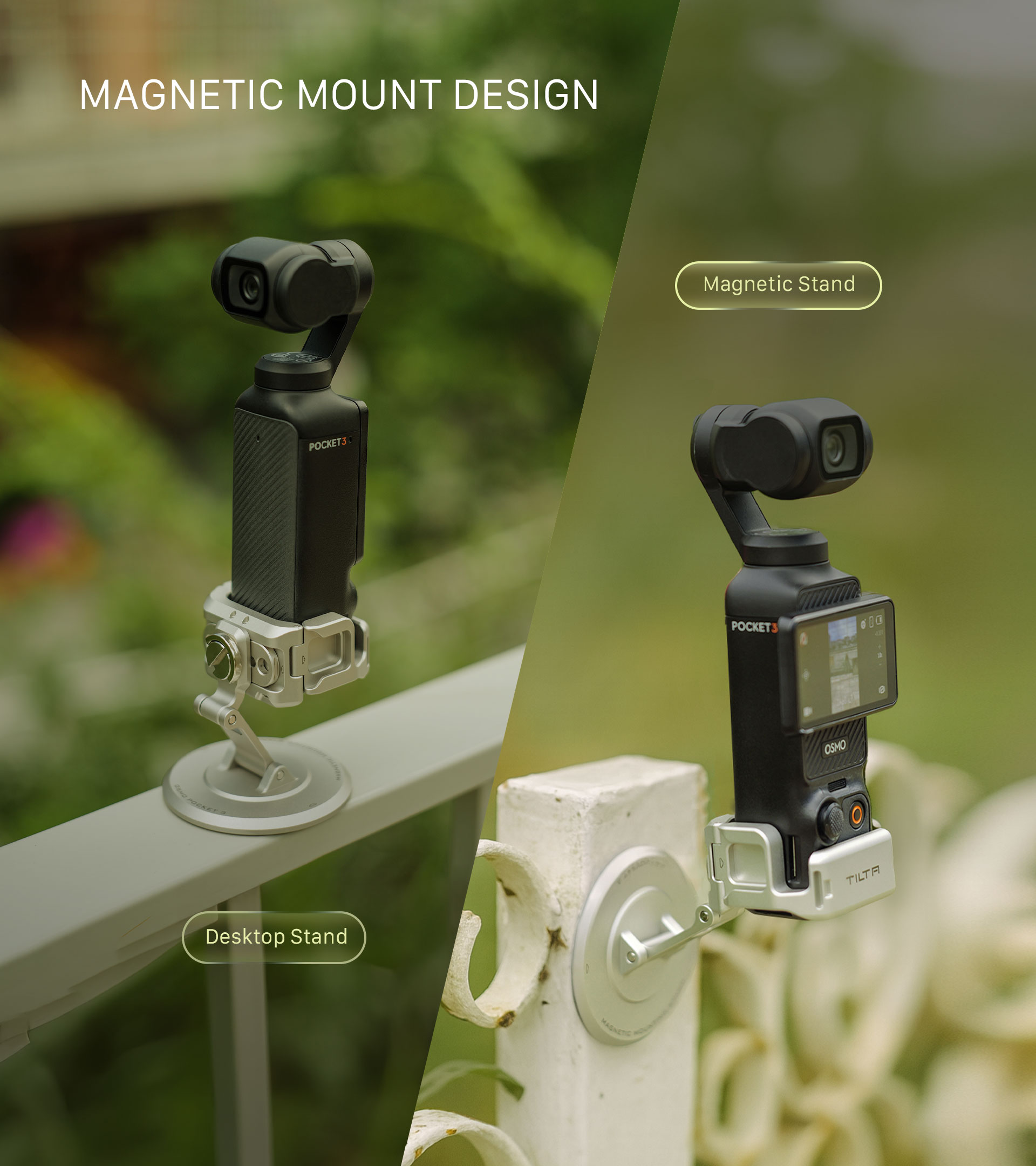 Magnetic Accessory Mounting Kit for DJI Osmo Pocket 3 – Titanium White