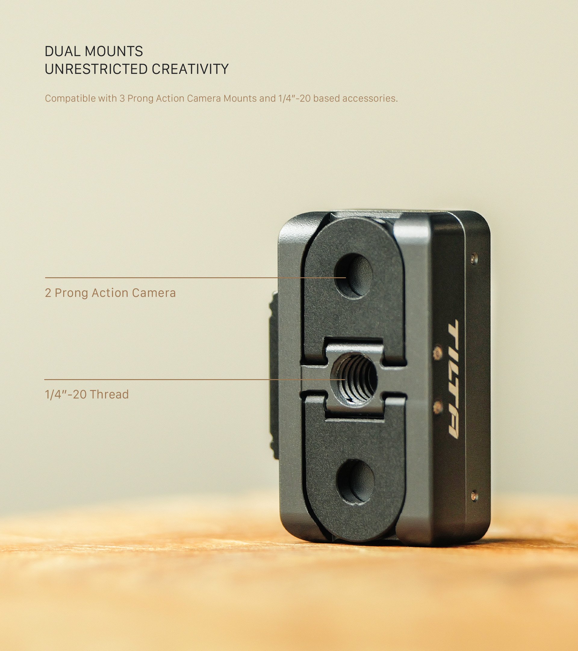 Quick Release Mounting Baseplate for Insta360 Ace Pro Series and X Series — Space Grey