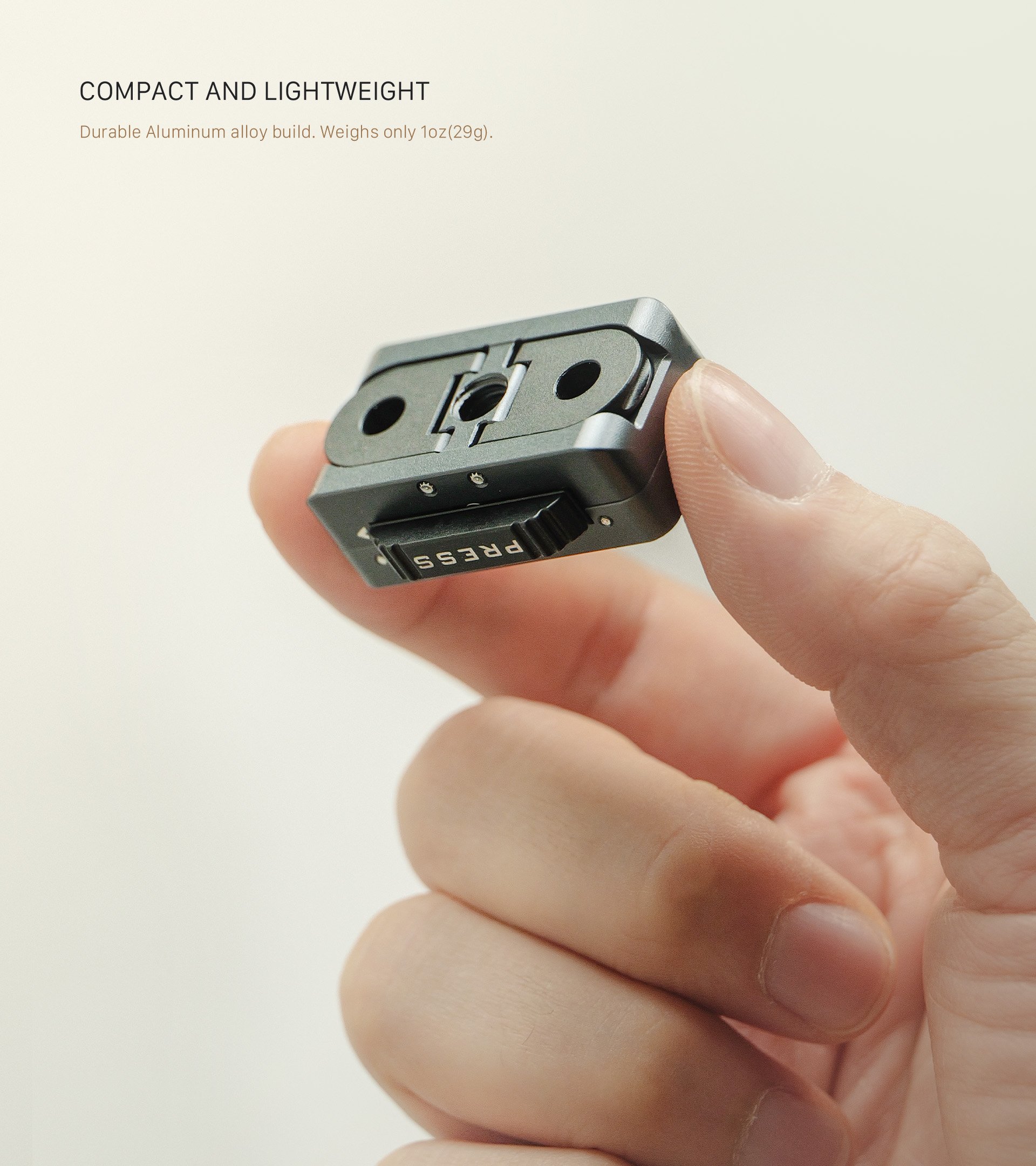 Quick Release Mounting Baseplate for Insta360 Ace Pro Series and X Series — Space Grey