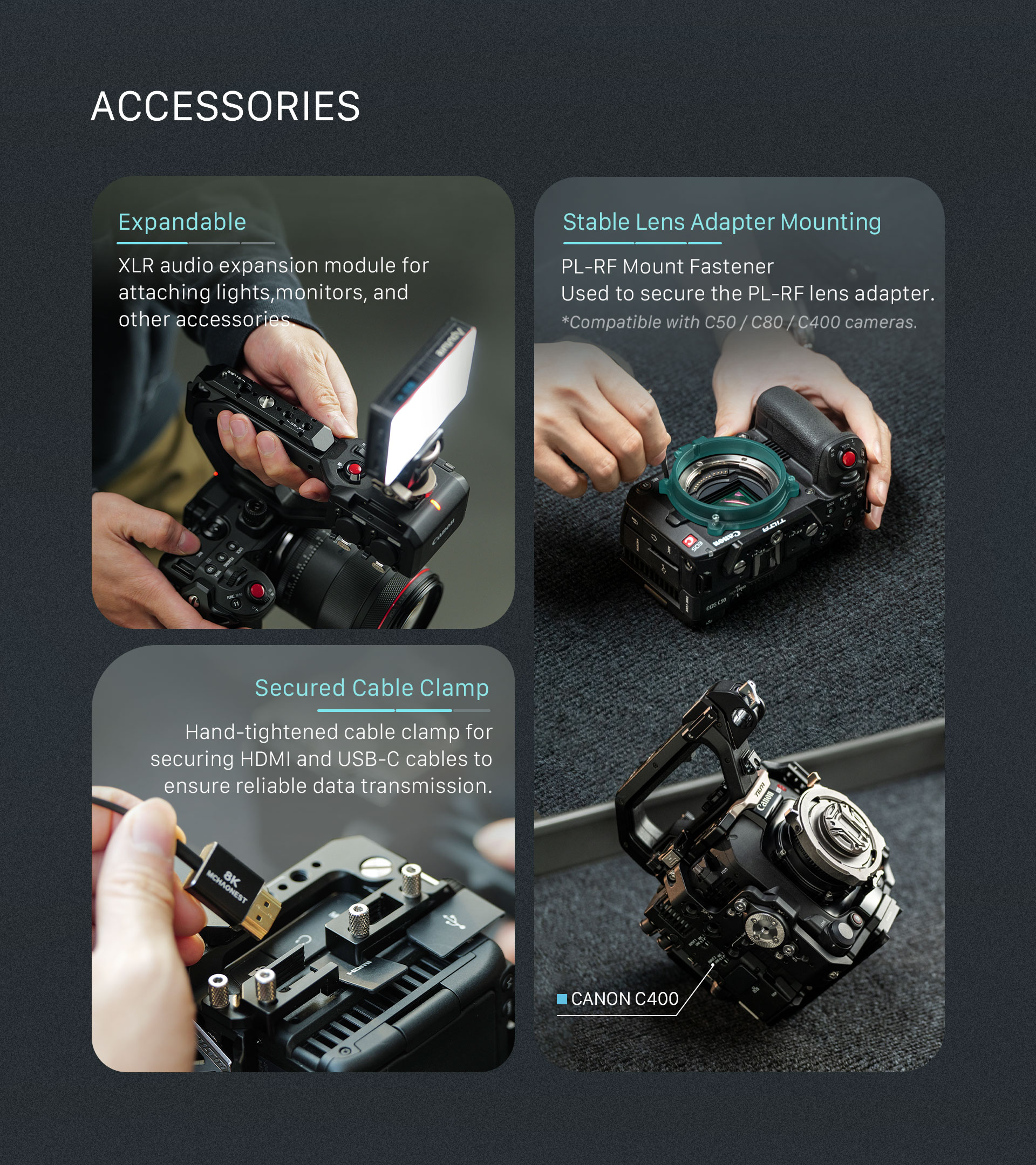 Camera Cage for Canon C50 Pro Kit – Black