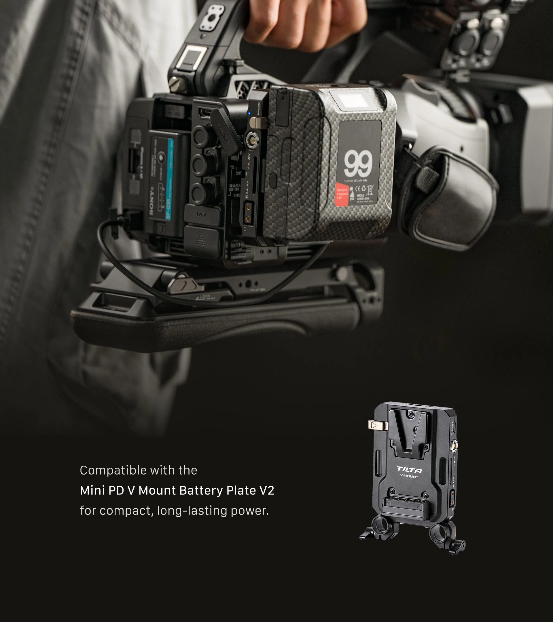 Tilta Extendable Shoulder Pad Baseplate for Camcorders – Black