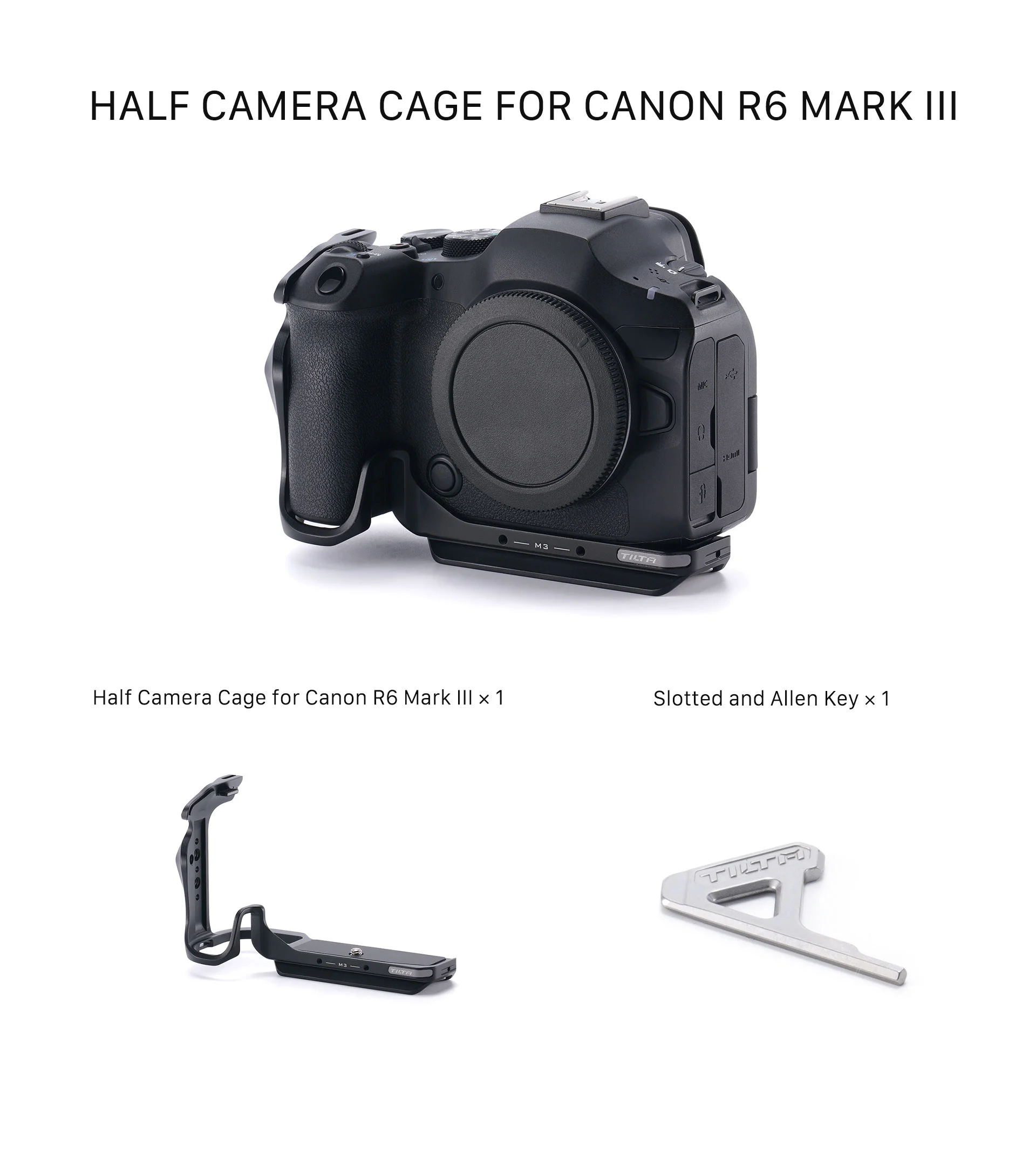 Half Camera Cage for Canon R6 Mark III – Black