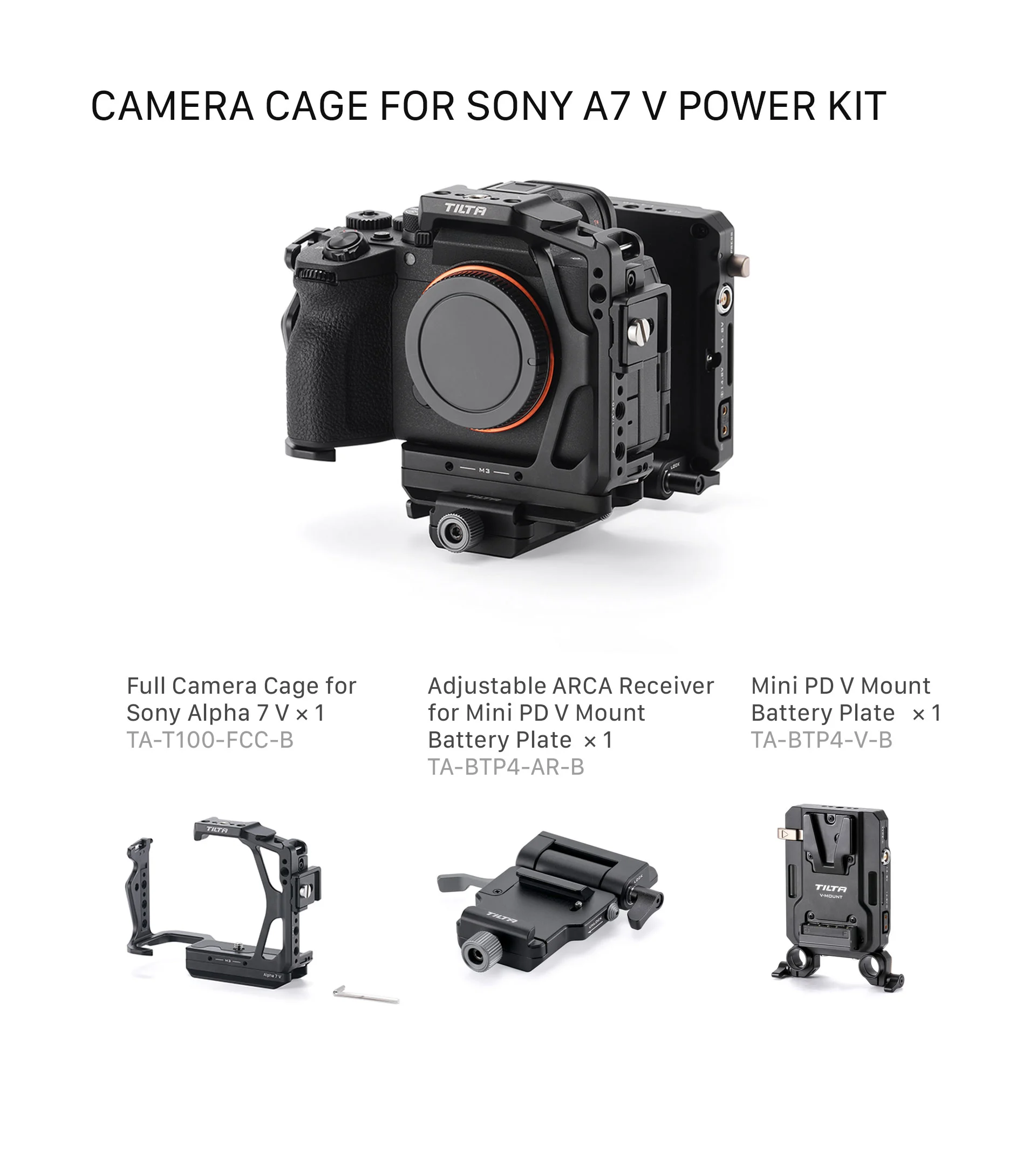 Camera Cage for Sony Alpha 7 V Power Kit – Black