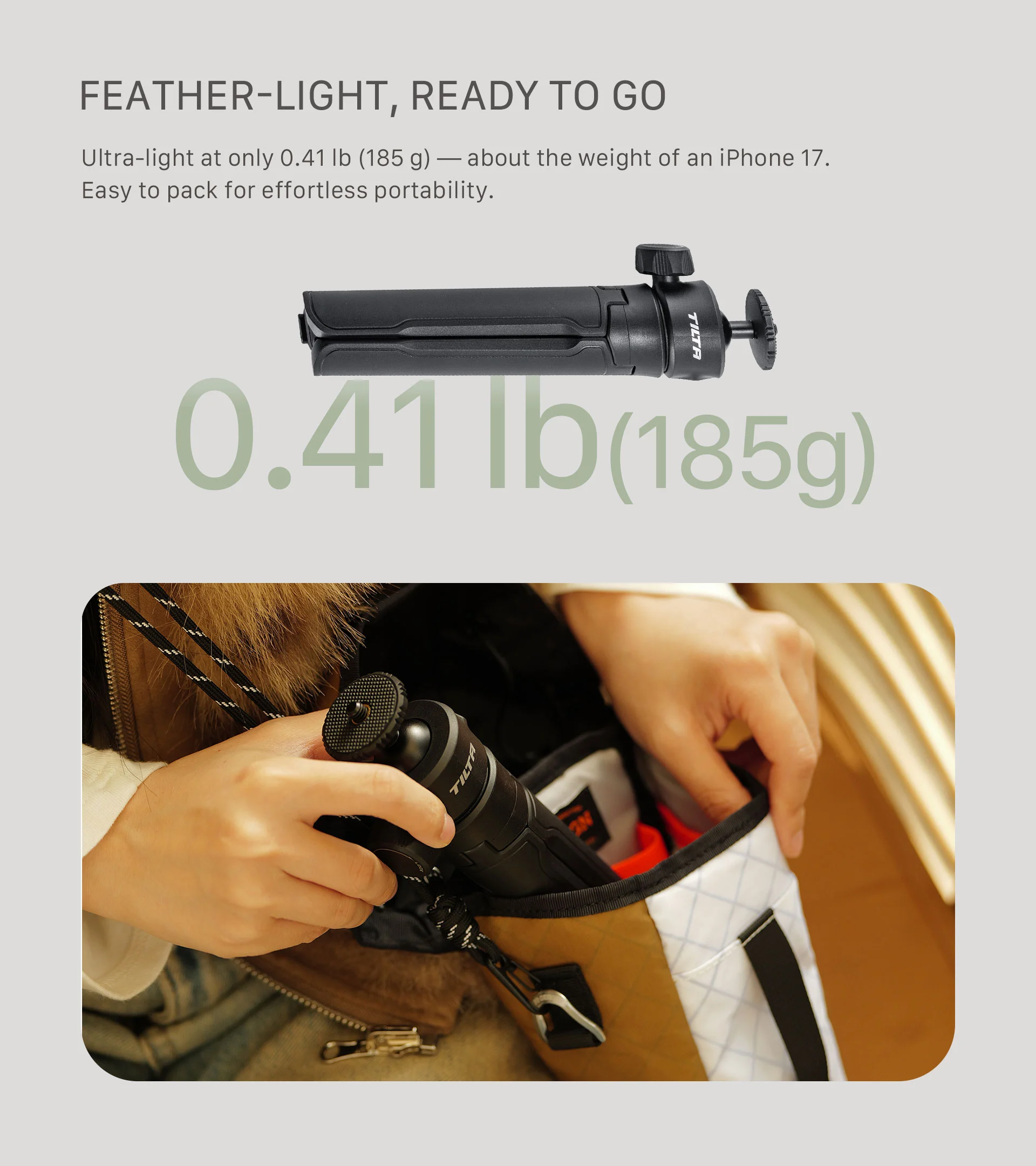 Tilta Quick Release Selfie Stick Tripod – Black