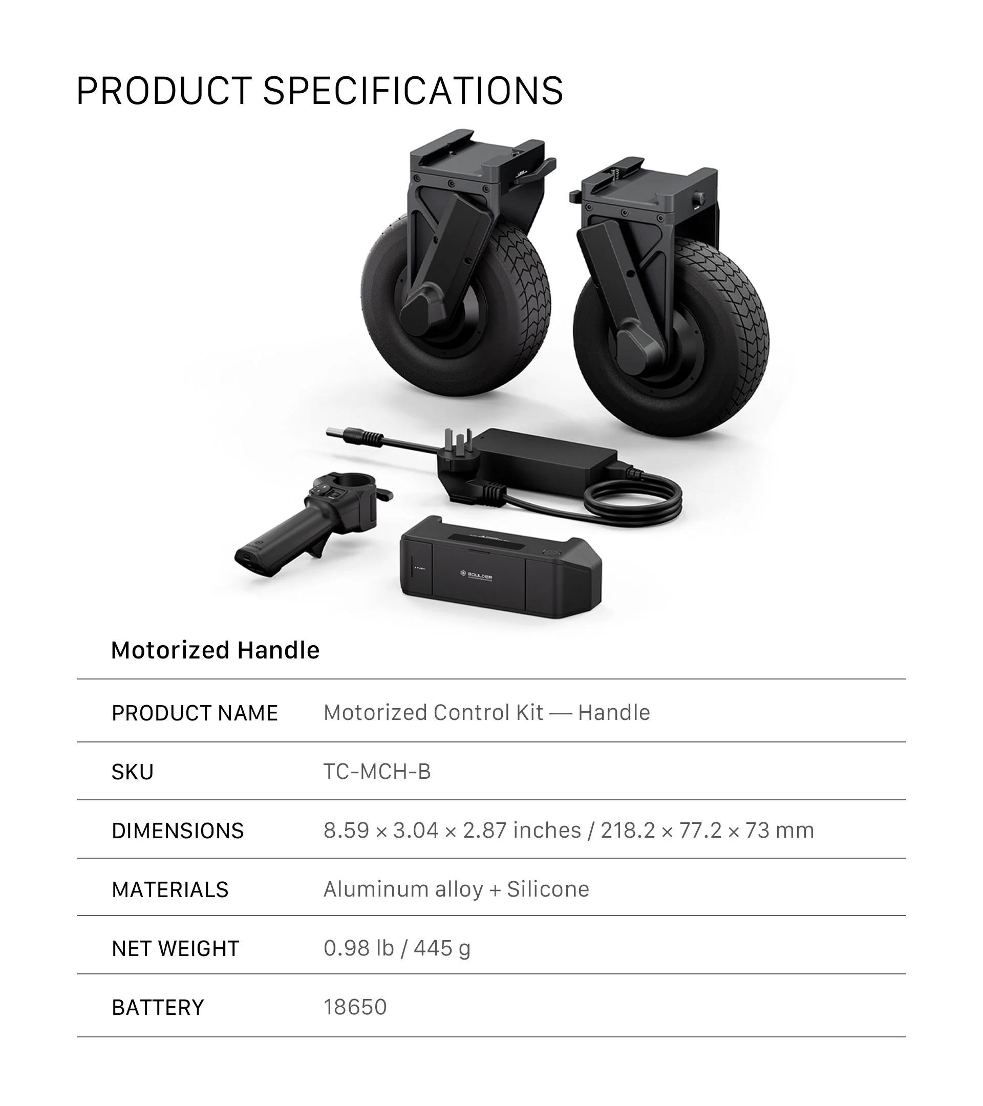 Motorized Control Kit for Boulder Camera Cart