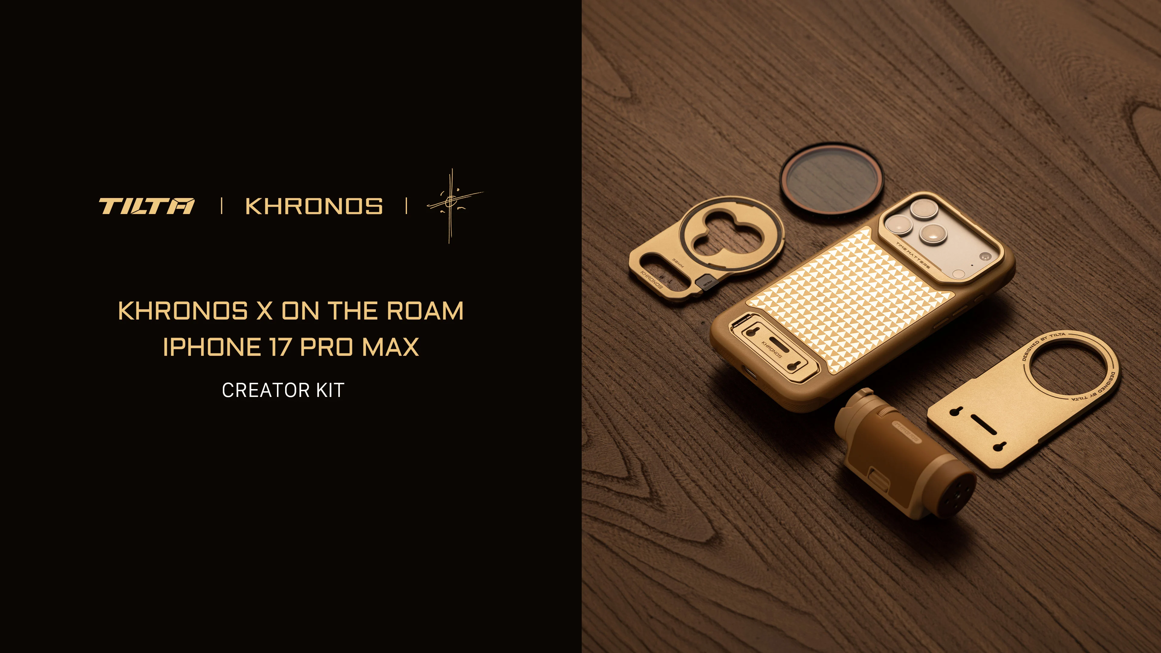 Khronos Lite x On the Roam iPhone 17 Pro Max Creator Kit – Gold