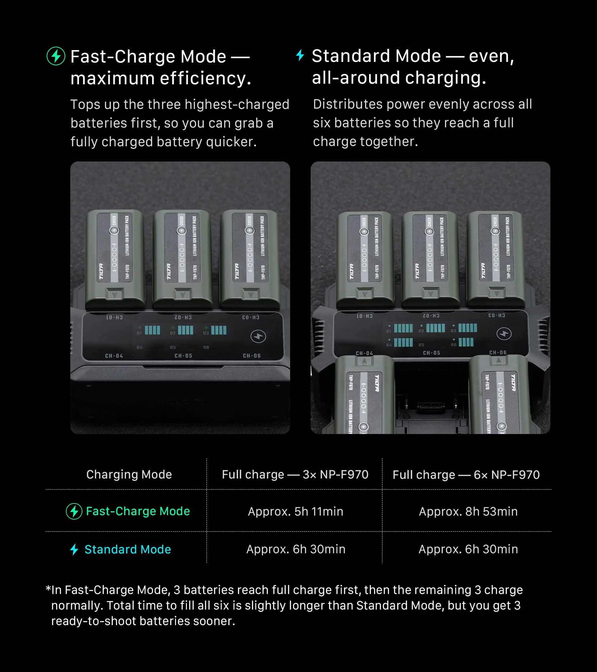 Foldable Charging Station for L-Series/NP-F Battery