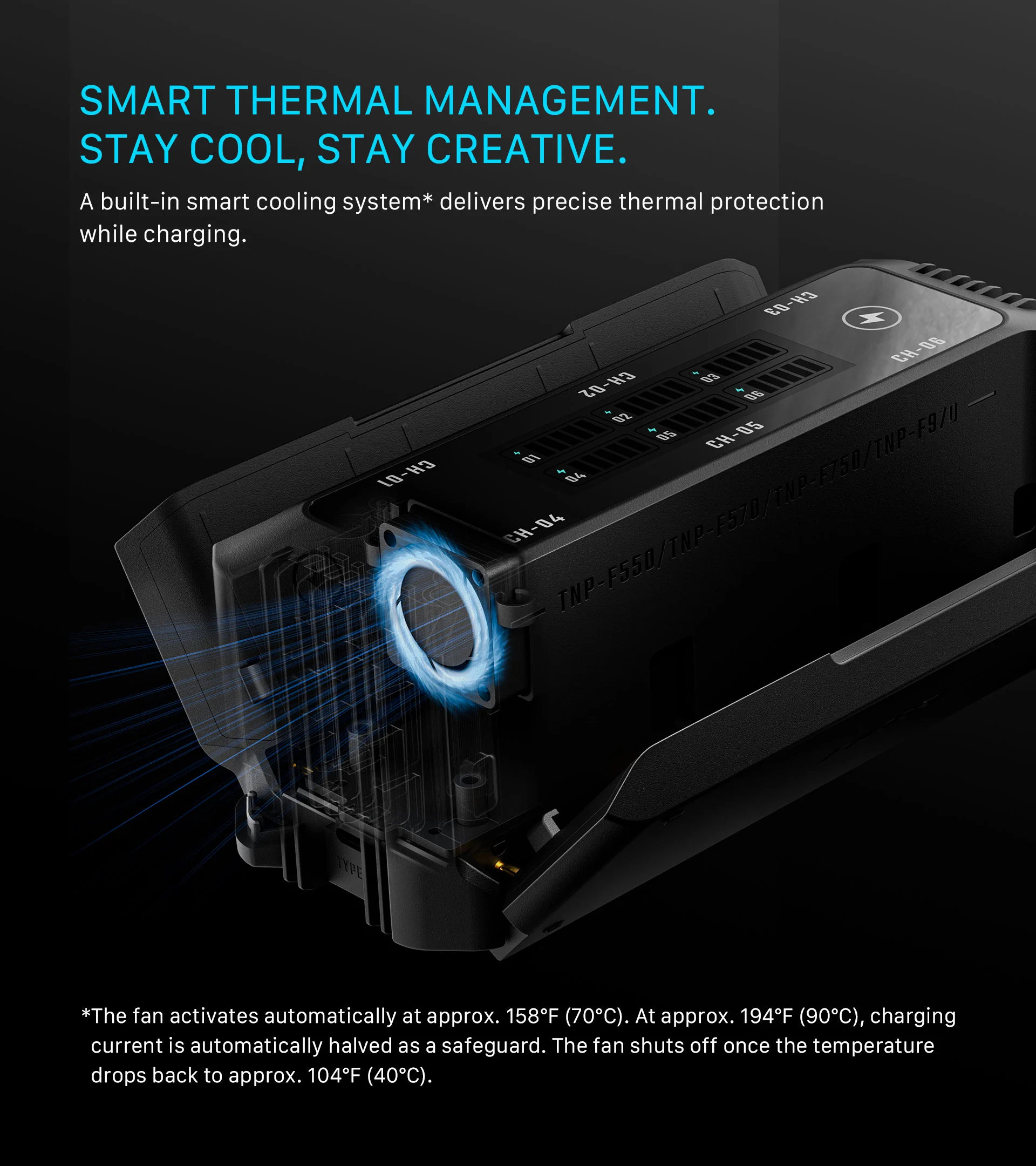 Foldable Charging Station for L-Series/NP-F Battery