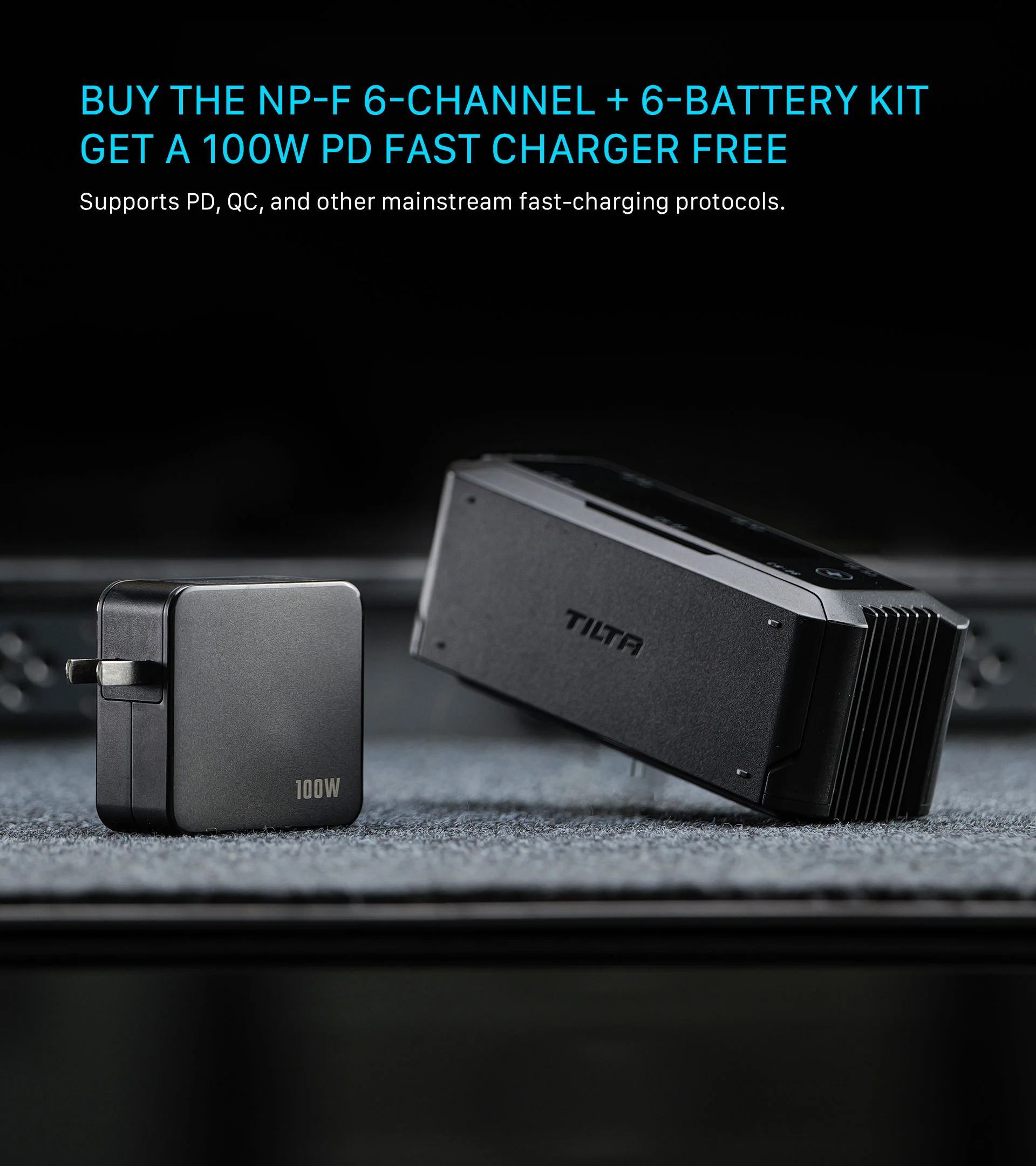 Foldable Charging Station for L-Series/NP-F Battery