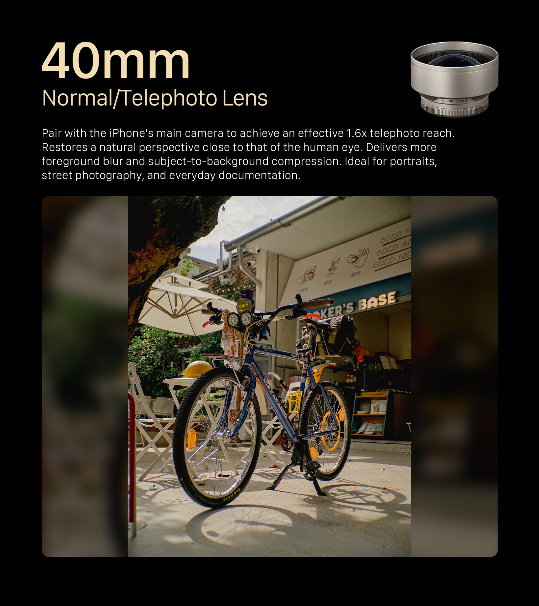 40mm Telephoto Lens for iPhone (T-Mount)